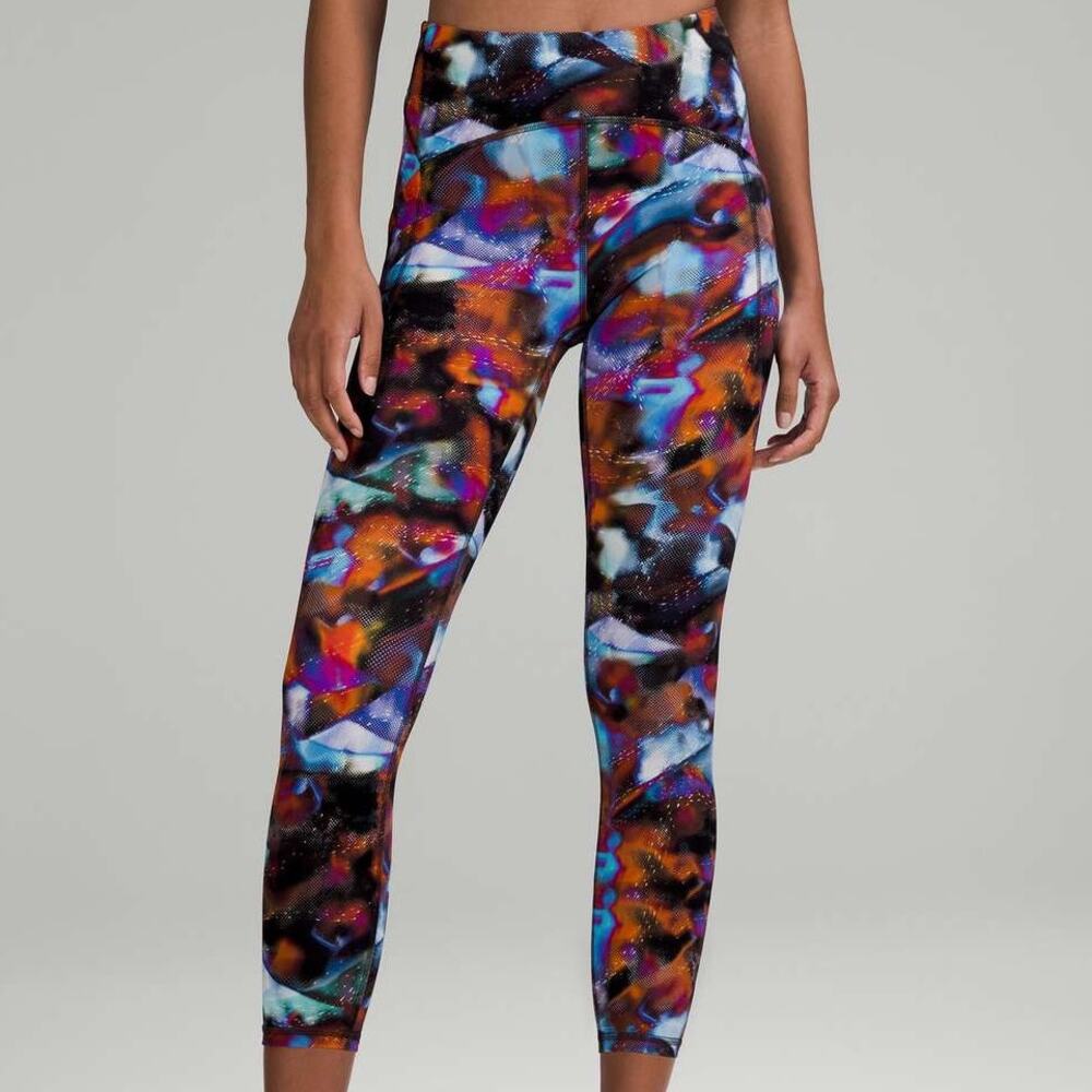Lululemon NWT Power Thru High-Rise Tight 25" Hyper Drift Multi Size 2 Pockets
